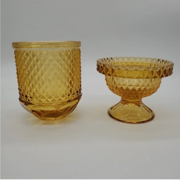 Viking Glass Amber Diamond Point Fairy Light - Picture 4 of 10